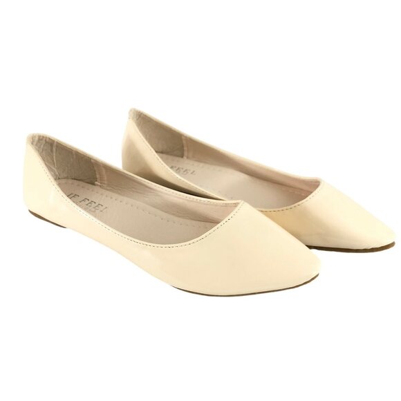 If Feel Womens Ballet Flats Faux Leather Slip On Pointed Toe Beige Size 9 - Picture 1 of 5